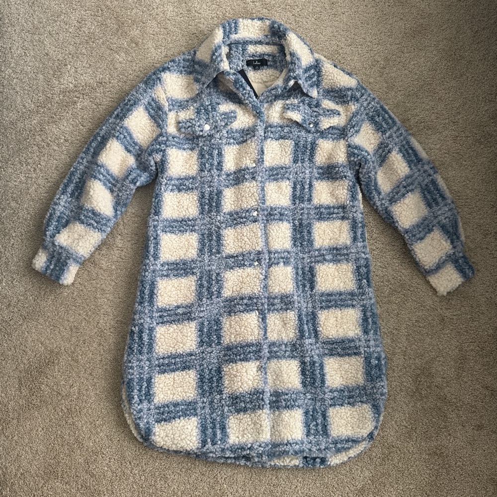 Lulu's Blue and Cream Teddy Jacket